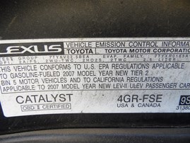 2007 Lexus IS250 Black 2.5L AT #Z24708
